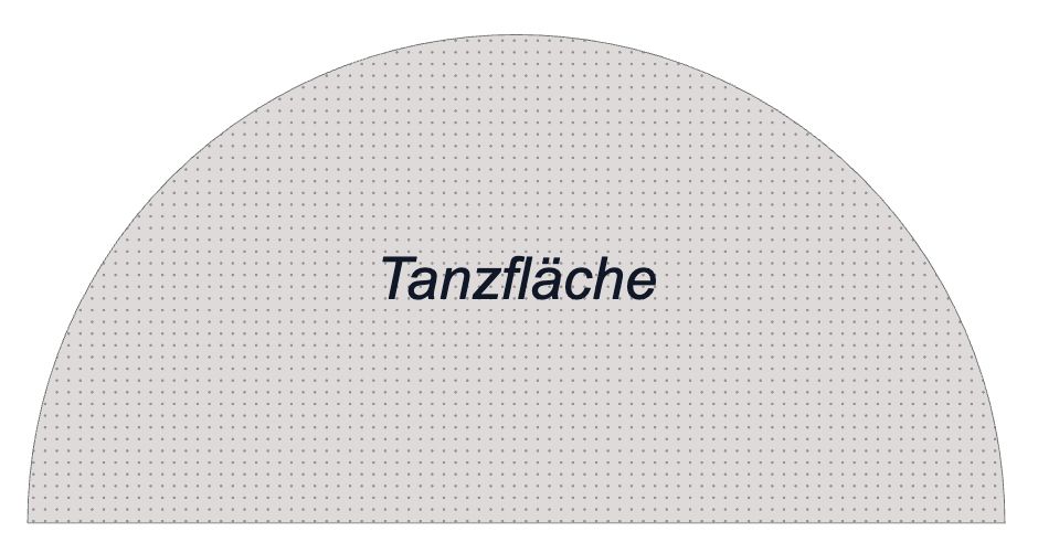 Halbkreis als gemusterte Tanzfläche